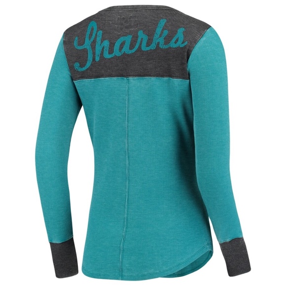 TOUCH BY ALYSSA MILANO San Jose Sharks Teal Blindside Thermal Long Sleeve Top 1X - Picture 4 of 14